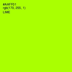 #AAFF01 - Lime Color Image