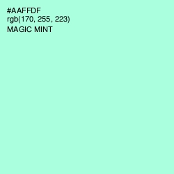 #AAFFDF - Magic Mint Color Image