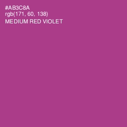 #AB3C8A - Medium Red Violet Color Image