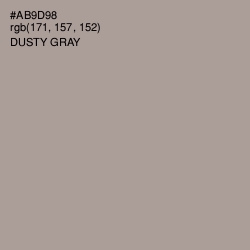 #AB9D98 - Dusty Gray Color Image