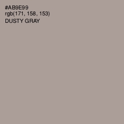 #AB9E99 - Dusty Gray Color Image