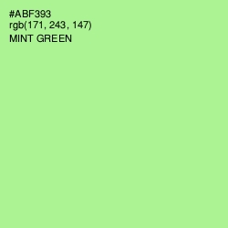 #ABF393 - Mint Green Color Image