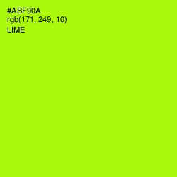 #ABF90A - Lime Color Image