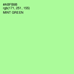 #ABFB9B - Mint Green Color Image
