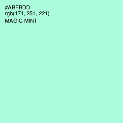 #ABFBDD - Magic Mint Color Image