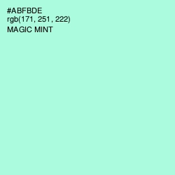 #ABFBDE - Magic Mint Color Image