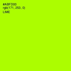 #ABFD00 - Lime Color Image