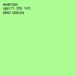 #ABFD93 - Mint Green Color Image