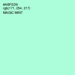 #ABFED9 - Magic Mint Color Image