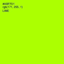 #ABFF01 - Lime Color Image