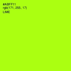 #ABFF11 - Lime Color Image