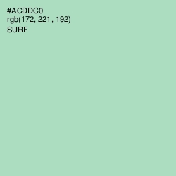 #ACDDC0 - Surf Color Image