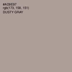 #AD9E97 - Dusty Gray Color Image