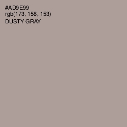 #AD9E99 - Dusty Gray Color Image