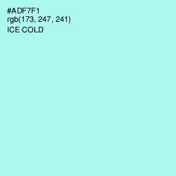 #ADF7F1 - Ice Cold Color Image