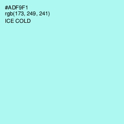 #ADF9F1 - Ice Cold Color Image