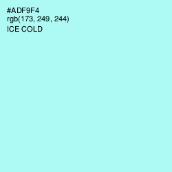 #ADF9F4 - Ice Cold Color Image