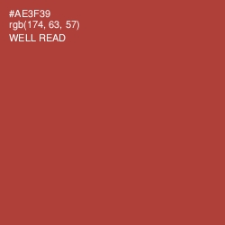 #AE3F39 - Well Read Color Image