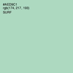 #AED9C1 - Surf Color Image