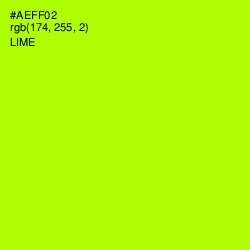 #AEFF02 - Lime Color Image