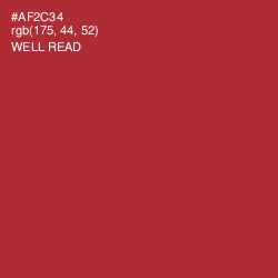 #AF2C34 - Well Read Color Image