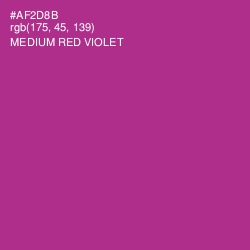 #AF2D8B - Medium Red Violet Color Image
