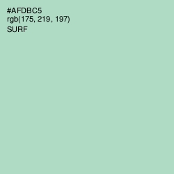 #AFDBC5 - Surf Color Image
