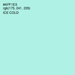 #AFF1E5 - Ice Cold Color Image