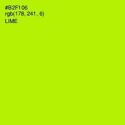 #B2F106 - Lime Color Image