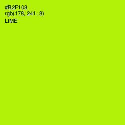 #B2F108 - Lime Color Image