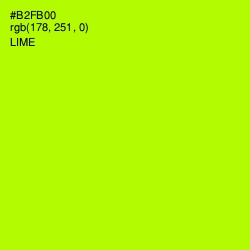 #B2FB00 - Lime Color Image