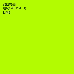 #B2FB01 - Lime Color Image