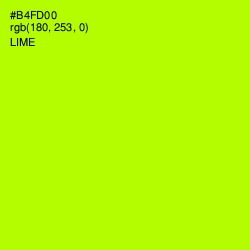 #B4FD00 - Lime Color Image