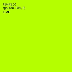 #B4FE00 - Lime Color Image