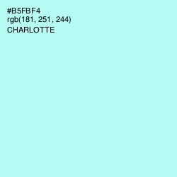 #B5FBF4 - Charlotte Color Image