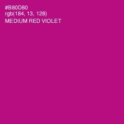 #B80D80 - Medium Red Violet Color Image