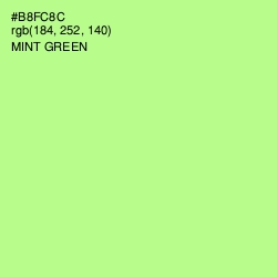 #B8FC8C - Mint Green Color Image