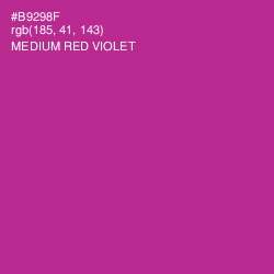 #B9298F - Medium Red Violet Color Image