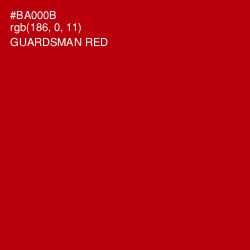 #BA000B - Guardsman Red Color Image