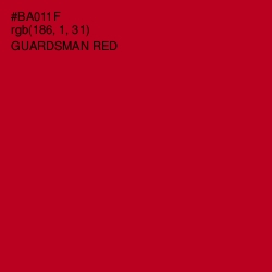 #BA011F - Guardsman Red Color Image