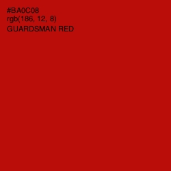 #BA0C08 - Guardsman Red Color Image