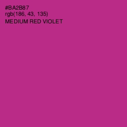 #BA2B87 - Medium Red Violet Color Image