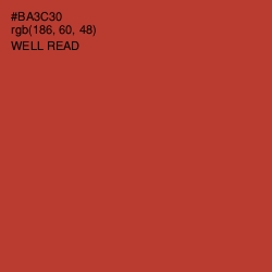 #BA3C30 - Well Read Color Image