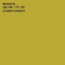 #BAAA35 - Lemon Ginger Color Image