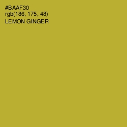 #BAAF30 - Lemon Ginger Color Image
