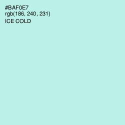 #BAF0E7 - Ice Cold Color Image