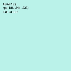 #BAF1E9 - Ice Cold Color Image