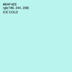 #BAF4EE - Ice Cold Color Image