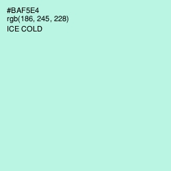 #BAF5E4 - Ice Cold Color Image