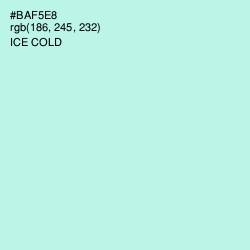 #BAF5E8 - Ice Cold Color Image
